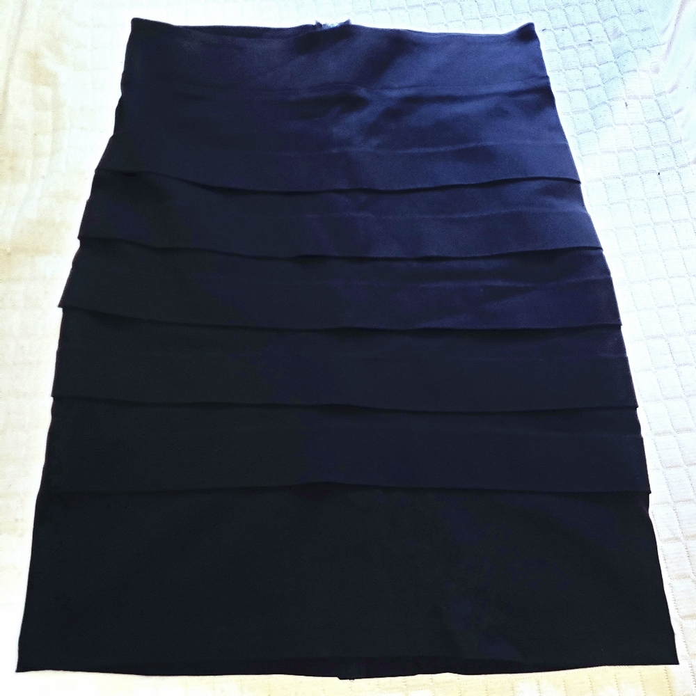 Maude banded pencil skirt, Large, black